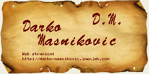Darko Masniković vizit kartica
